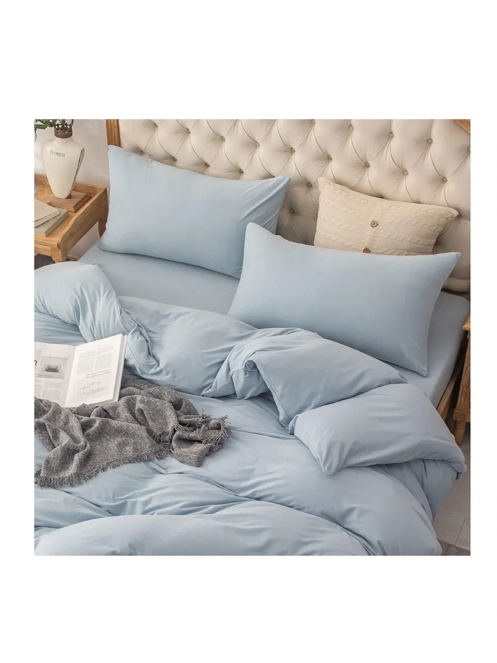 Jersey Knit Pillowcases Queen 20x30” (2-Pack) LIGHT BLUE